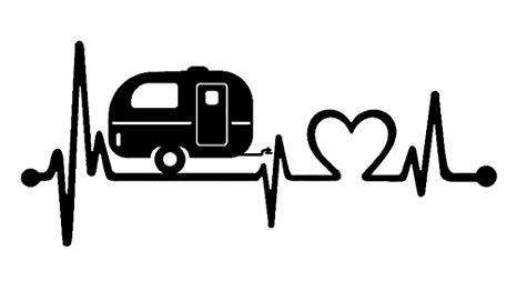 Bluegrass Decals F1026 Camper Travel Trailer Heartbeat Lifeline Decal  Sticker (Black).