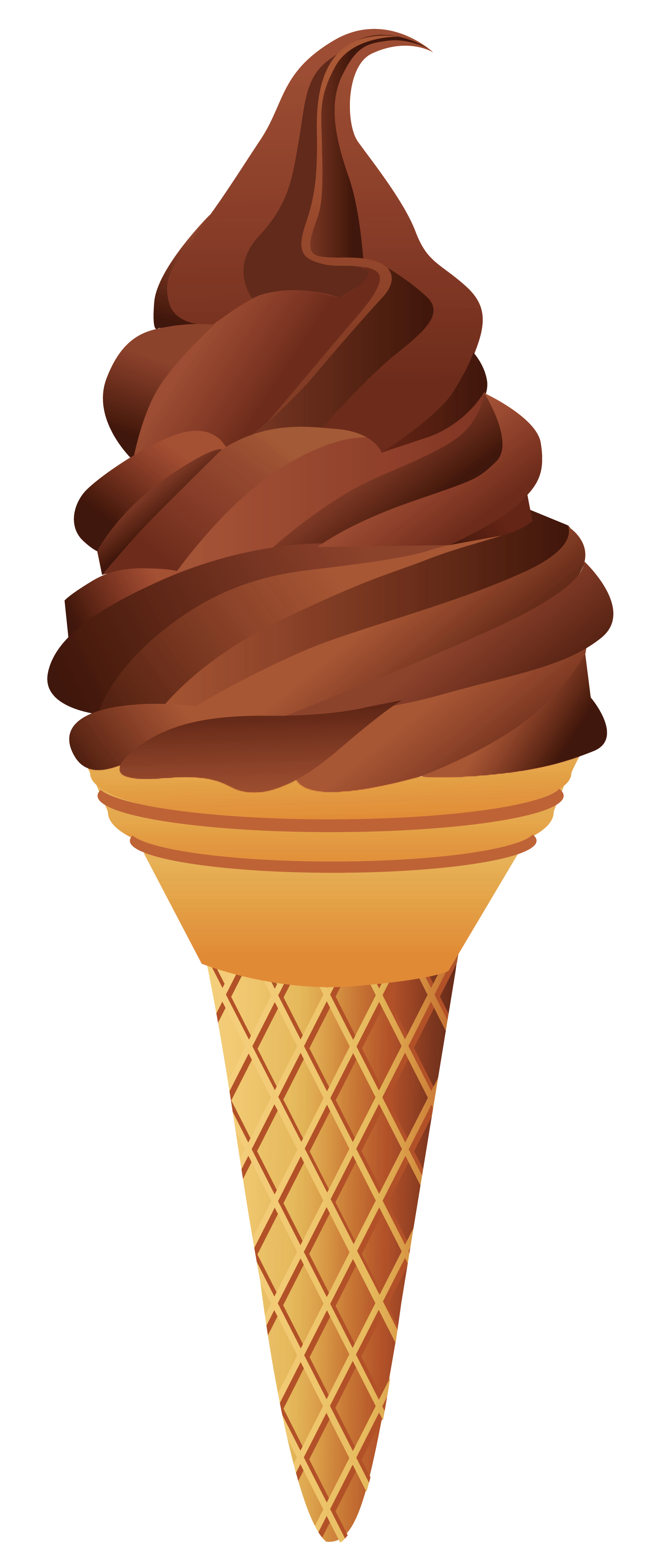 Transparent Chocolate Ice Cream Cone Picture.