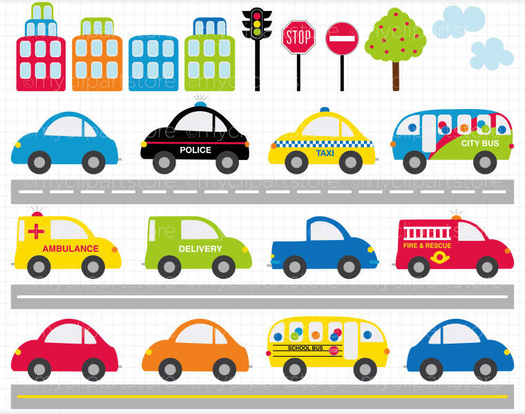 Transportation cars clipart.