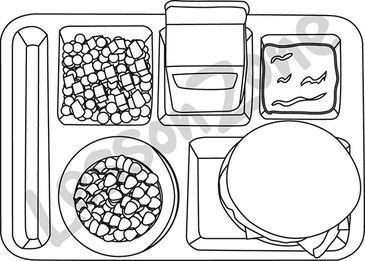 Empty Lunch Tray Clipart Black And White.