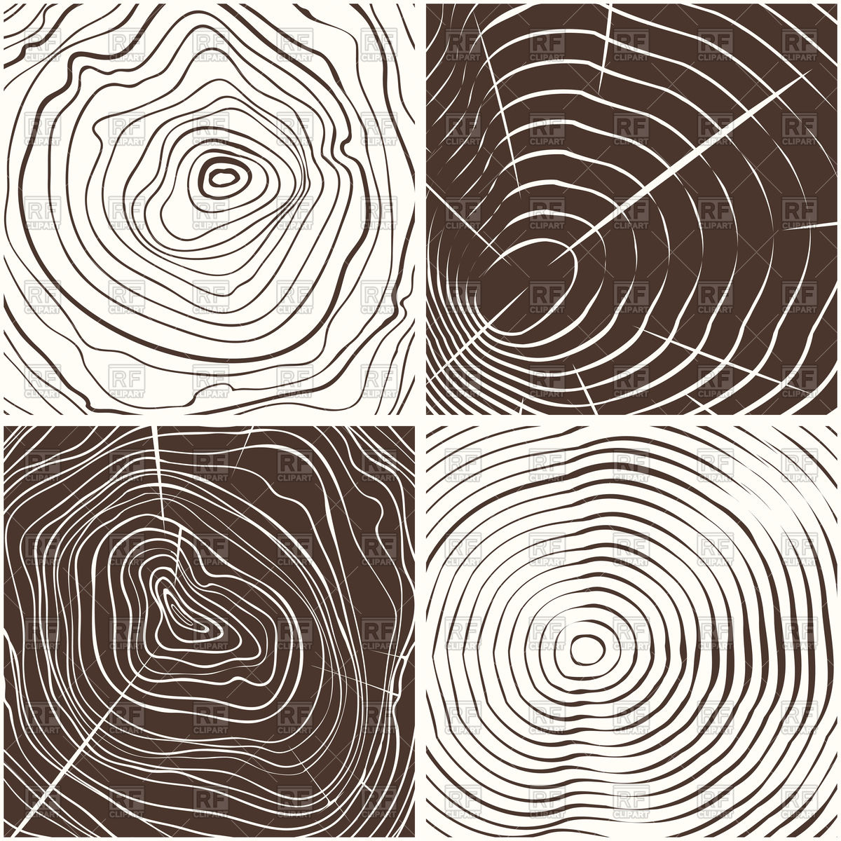 Wood rings texture or tree rings Vector Image #134141.