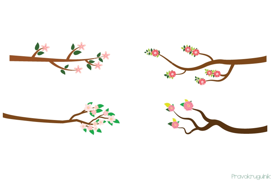 Tree With Flowers Clipart.