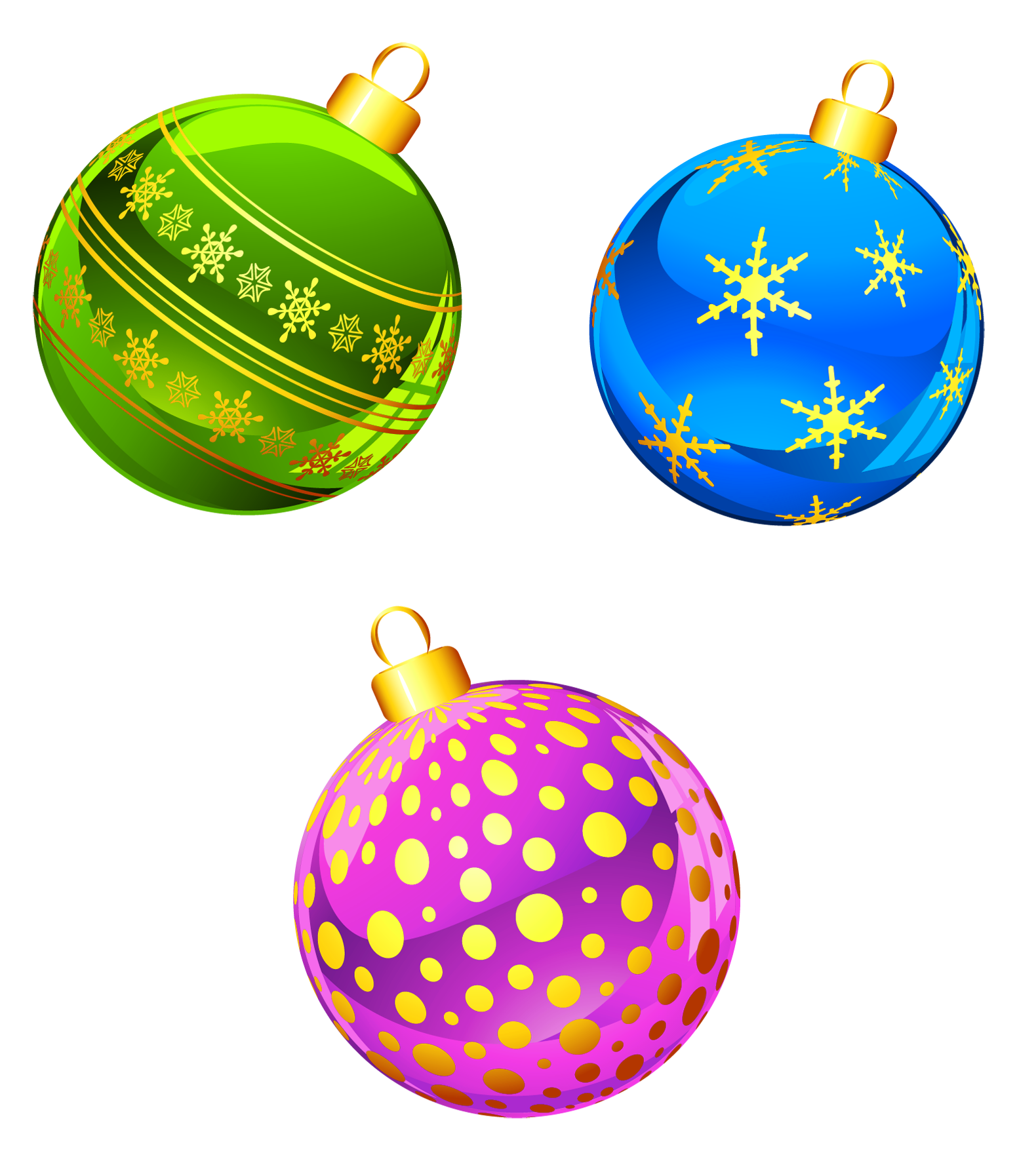 Transparent Christmas Ornaments Clipart.