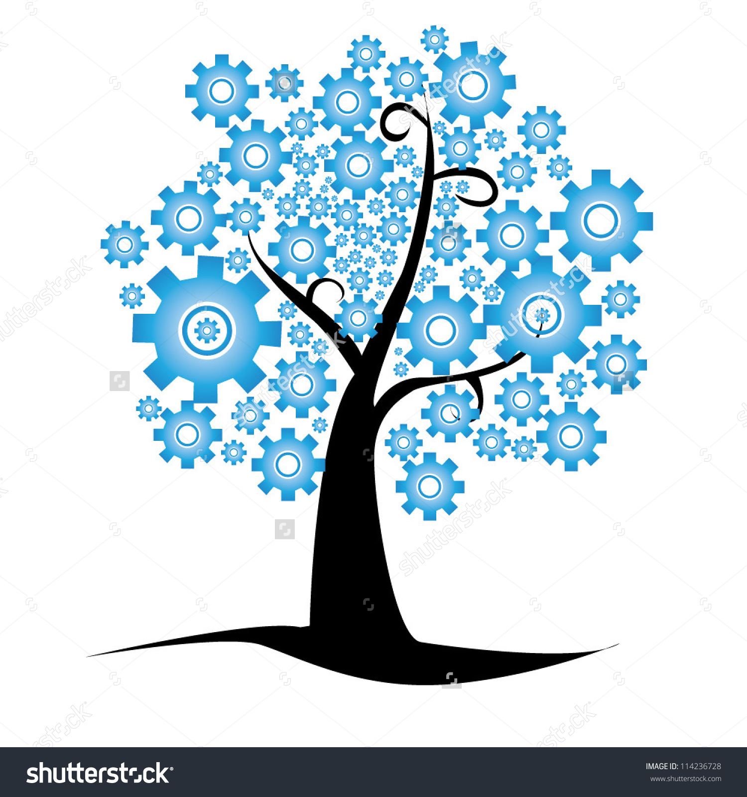 Gear Tree Background Stock Vector 114236728.