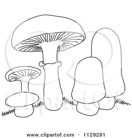 Clipart Tree Mushroom Black And White.