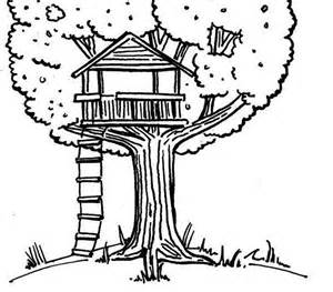 Tree House Clipart Black And White.