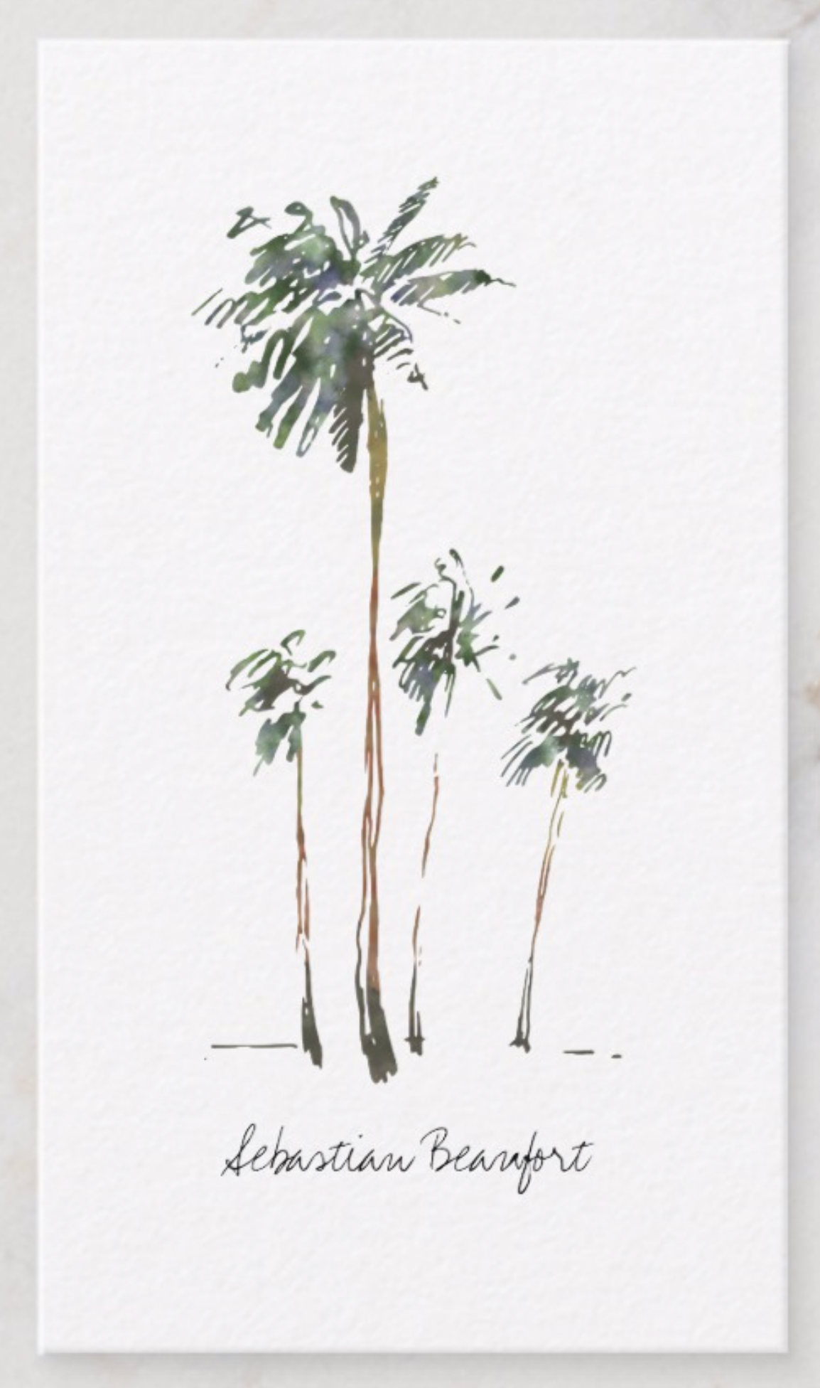 Palm Trees in Watercolor Business Card.