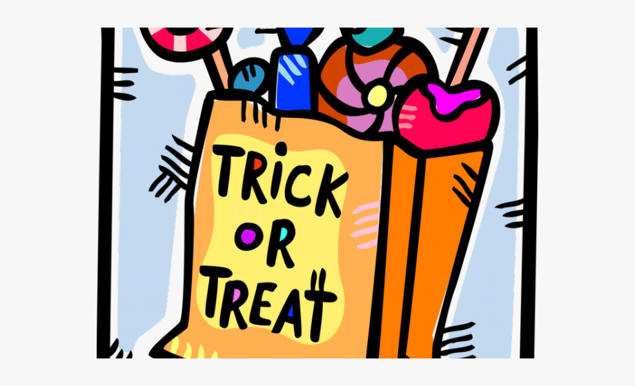 Trick Or Treat Clipart Halloween Candy Bag.