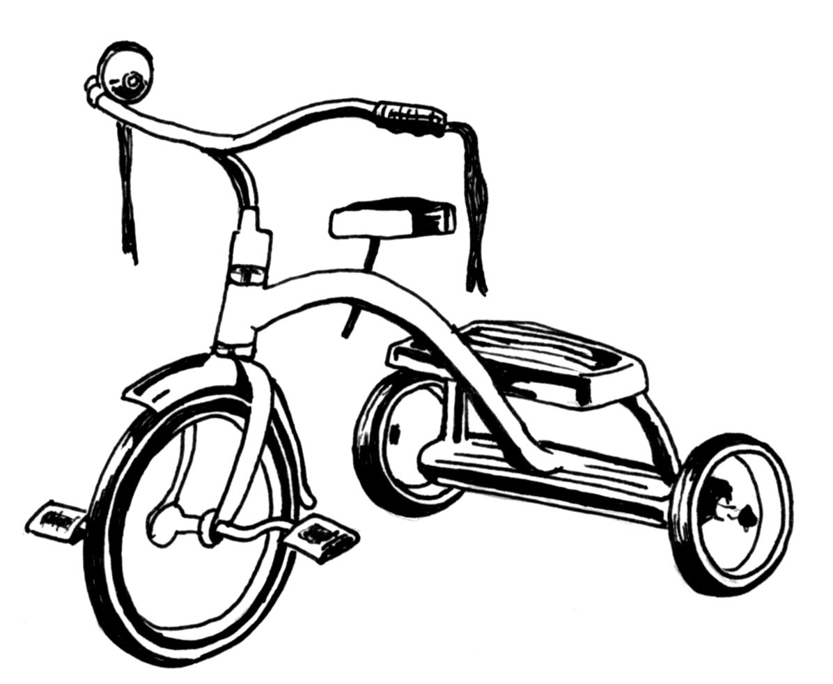 Free Tricycle Clipart Black And White, Download Free Clip.