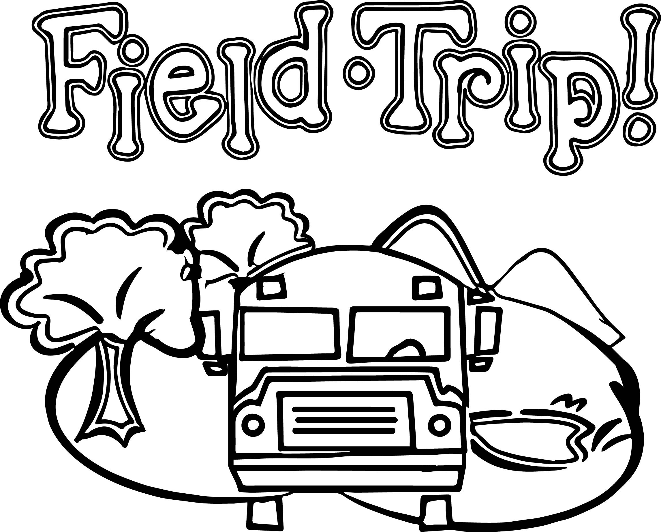 Field Trip Clipart Black And White.