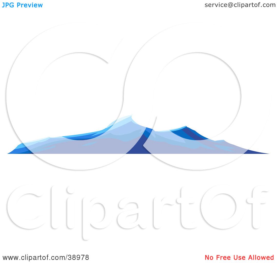 Clipart Illustration of Blue Turbulent Waves On The Surface Of The.