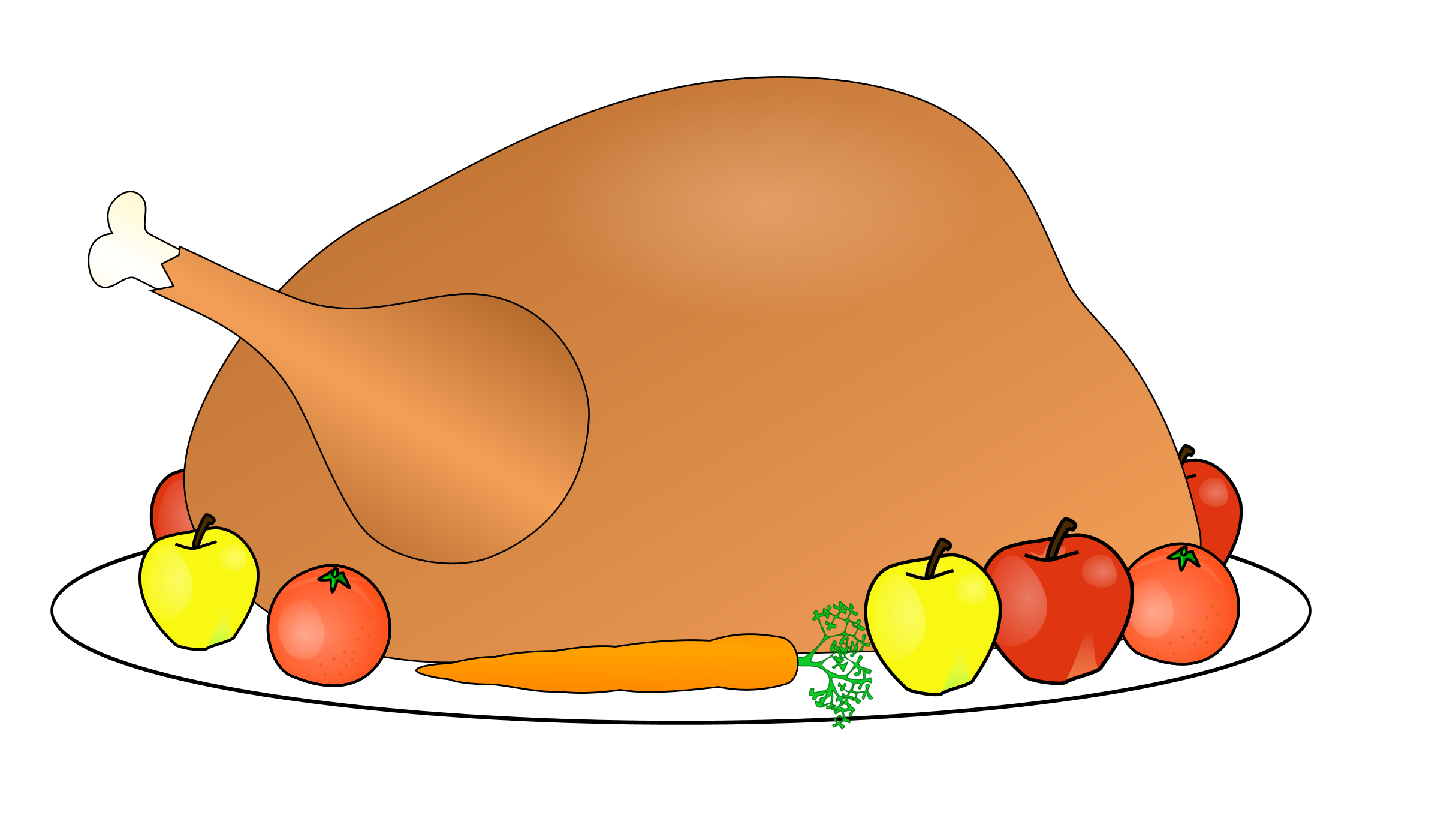 Cooked turkey leg clipart.