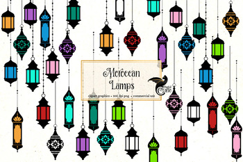 Moroccan Lamps, turkish lantern clipart, Indian Bollywood lights clip art.