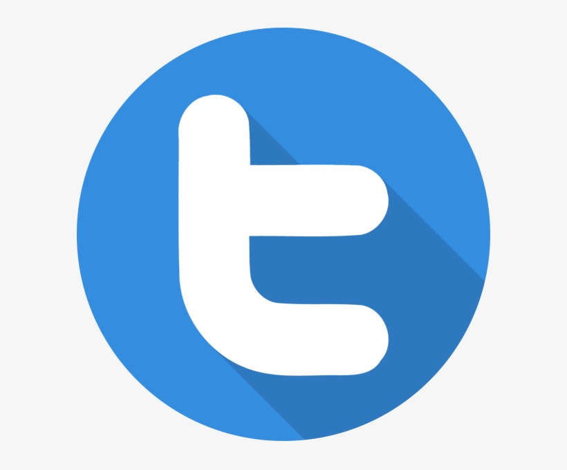 Twitter Flat Shadow Logo Icon.