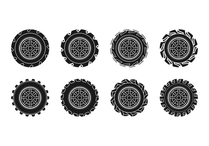 Free Tractor Tire Icon Vector.