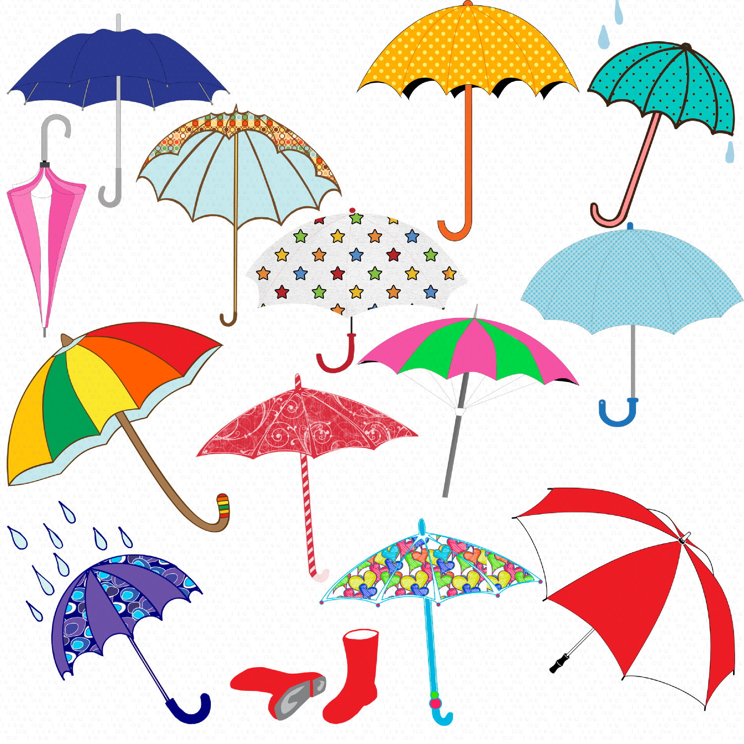 Umbrellas Clipart.