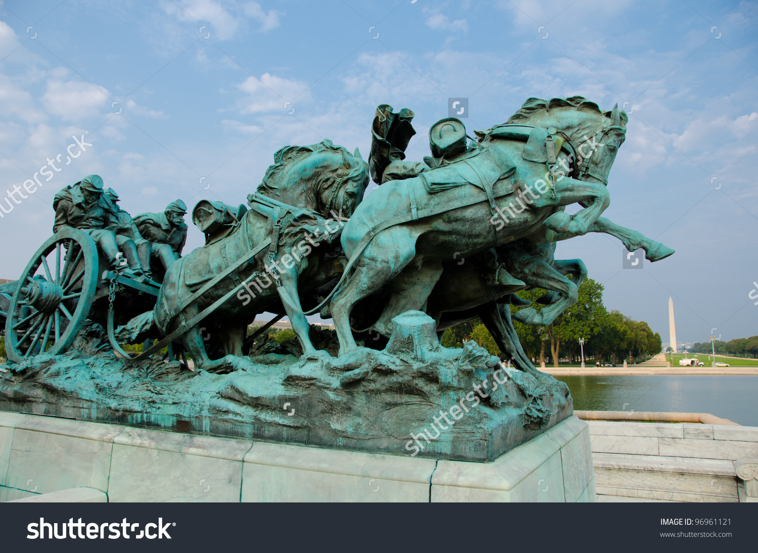 Ulysses S. Grant Cavalry Memorial In Front Of Capitol Hill In.