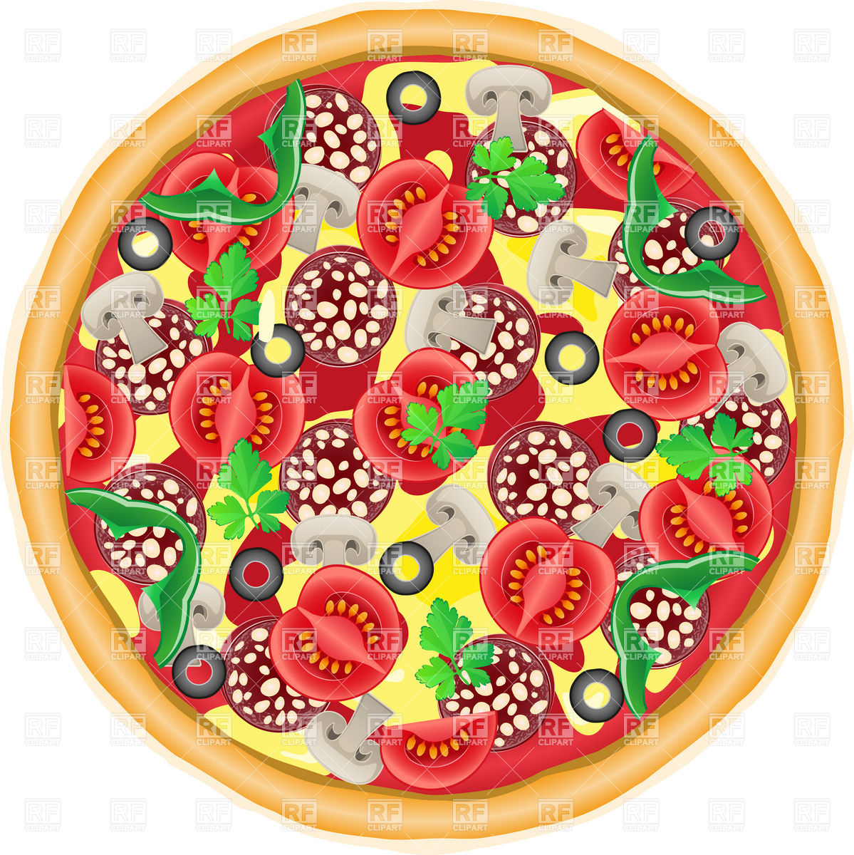 Whole Pie Top View Clipart.