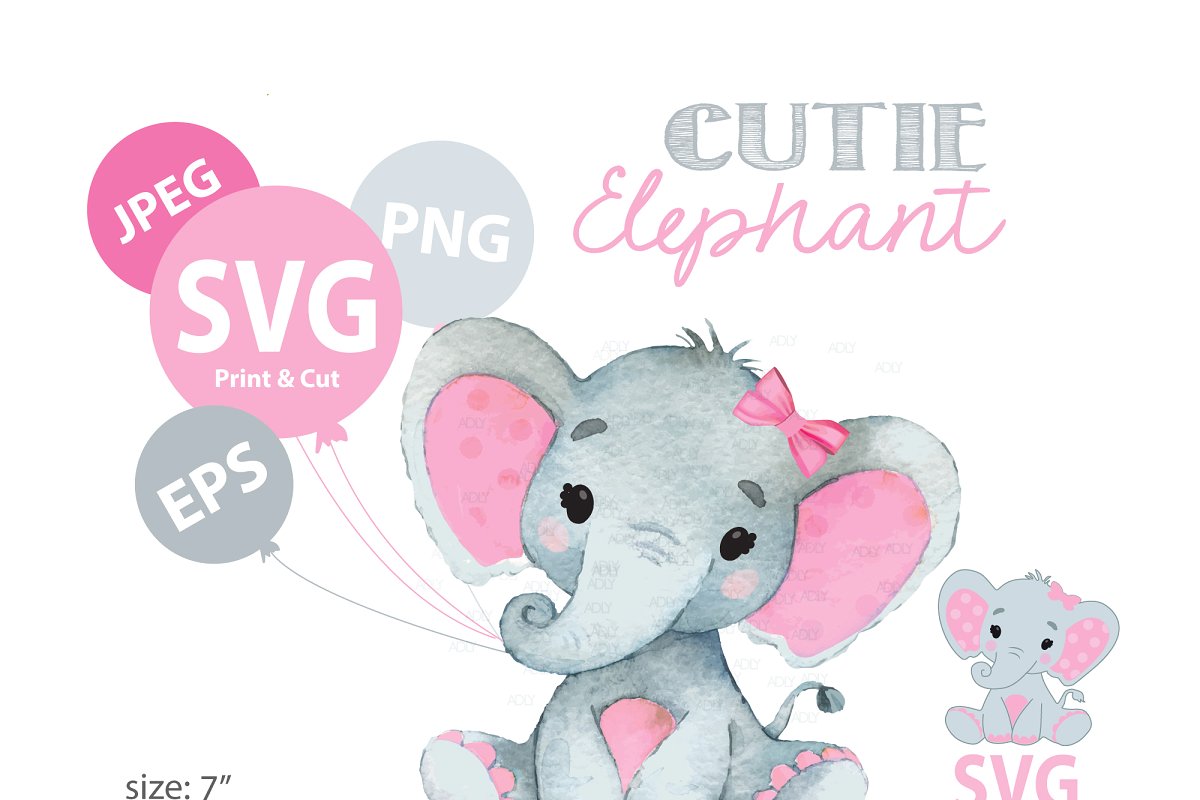 Elephant svg file,elephant clipart.