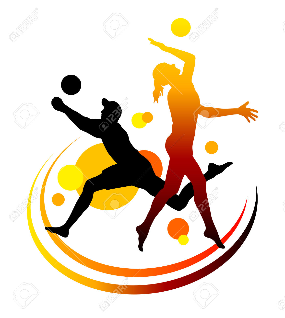 clipart of volleyball. volleyball with fun text stylized vector.