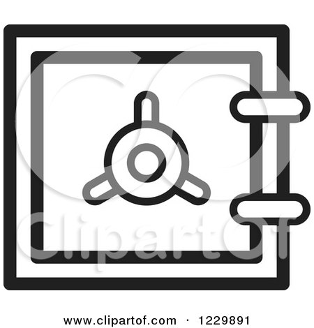 Clipart of a Gray Safe Vault Icon.