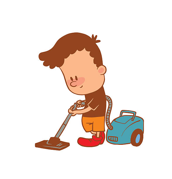 Vacuuming clipart boy.