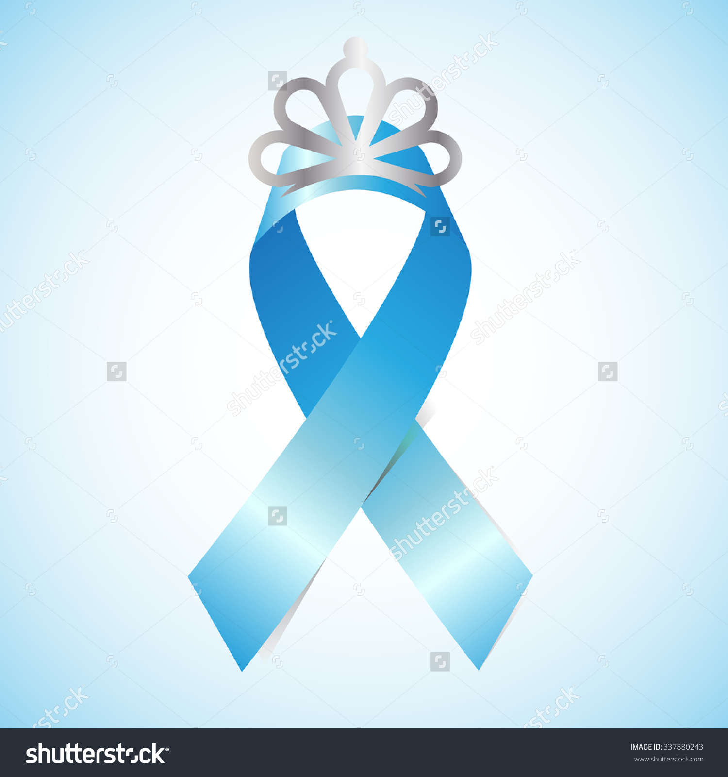 Blue Ribbon Queen Crown Vaginal Cancer Stock Vector 337880243.