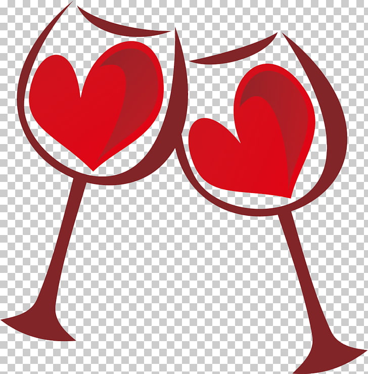 Valentine\'s Day Heart Love , Free deduction of red wine.