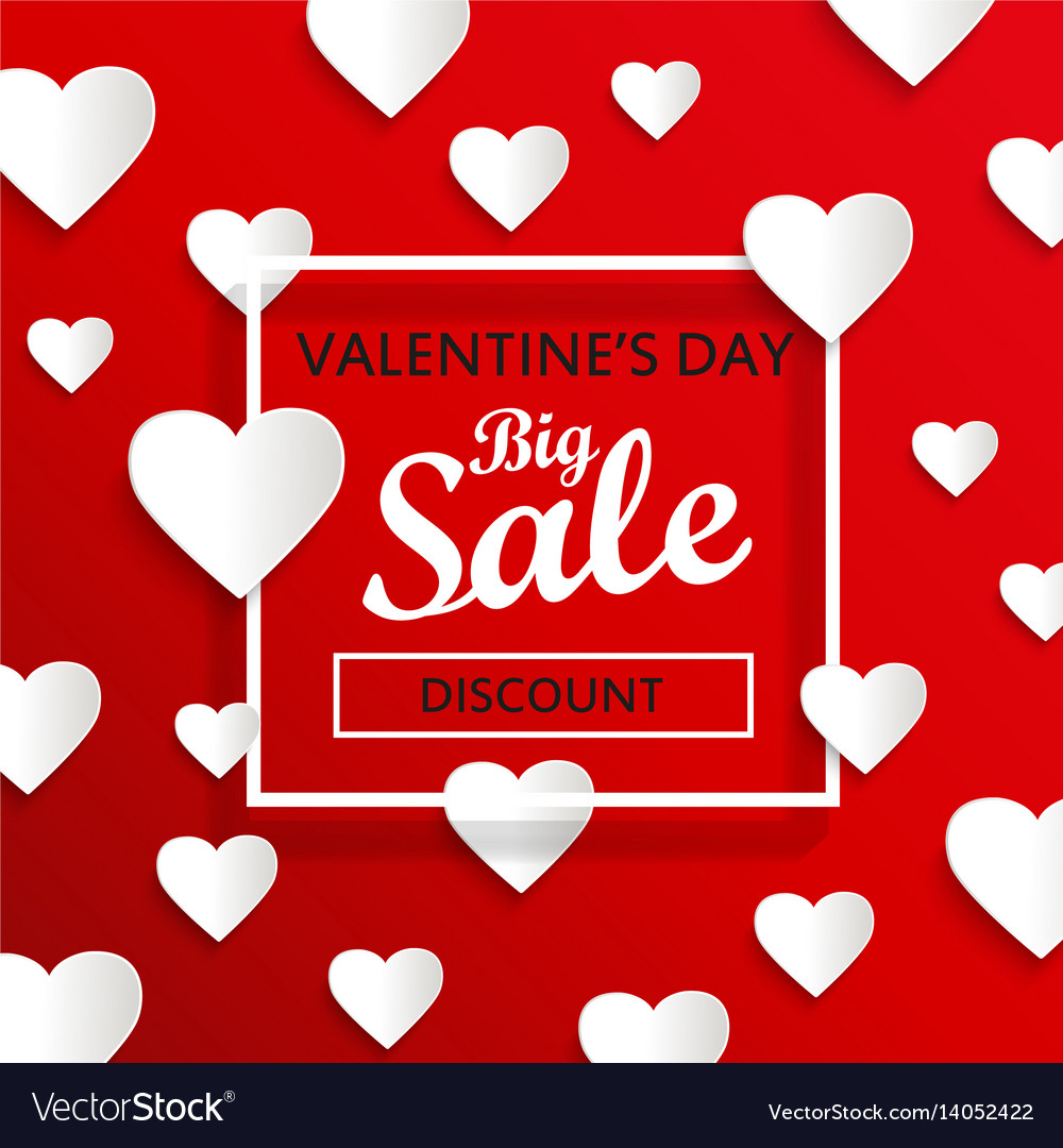 Valentines day big sale background.