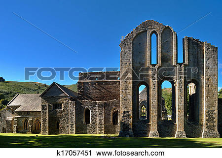 Stock Photography of Valle Crucis Abbey at Llantysilio k17057451.