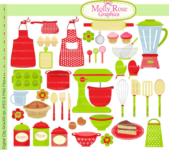 Digital Clip Art christmas cooking, baking clip art,bake,cooking.