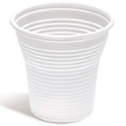 Vaso de plástico blanco de 166 cc.