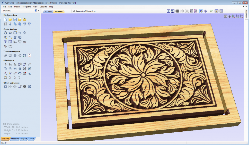 VCarve: 2D/3D carving software for CNC pantographs.