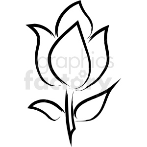 flower drawing vector icon clipart. Royalty.