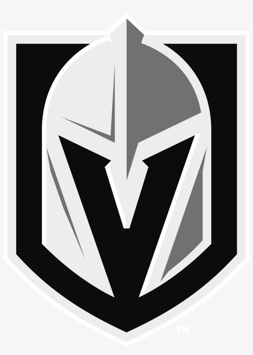 Vegas Golden Knights Logo Black & White Transparent.