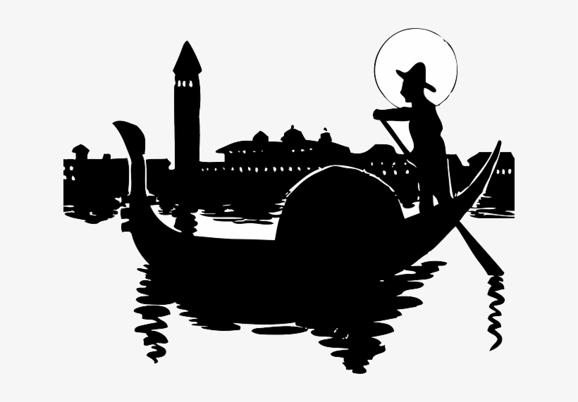 Water, City, Silhouette, Cartoon, Italy, Italian, Boat.