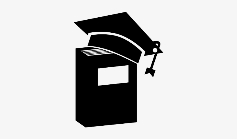 Graduation Cap On A Book In Vertical Position Vector.