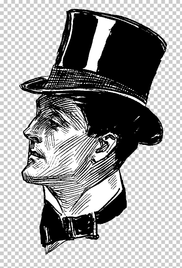 Man With Victorian Top Hat Sideview, man wearing hat.