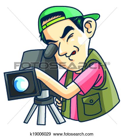 Clip Art of Cameraman k19006029.