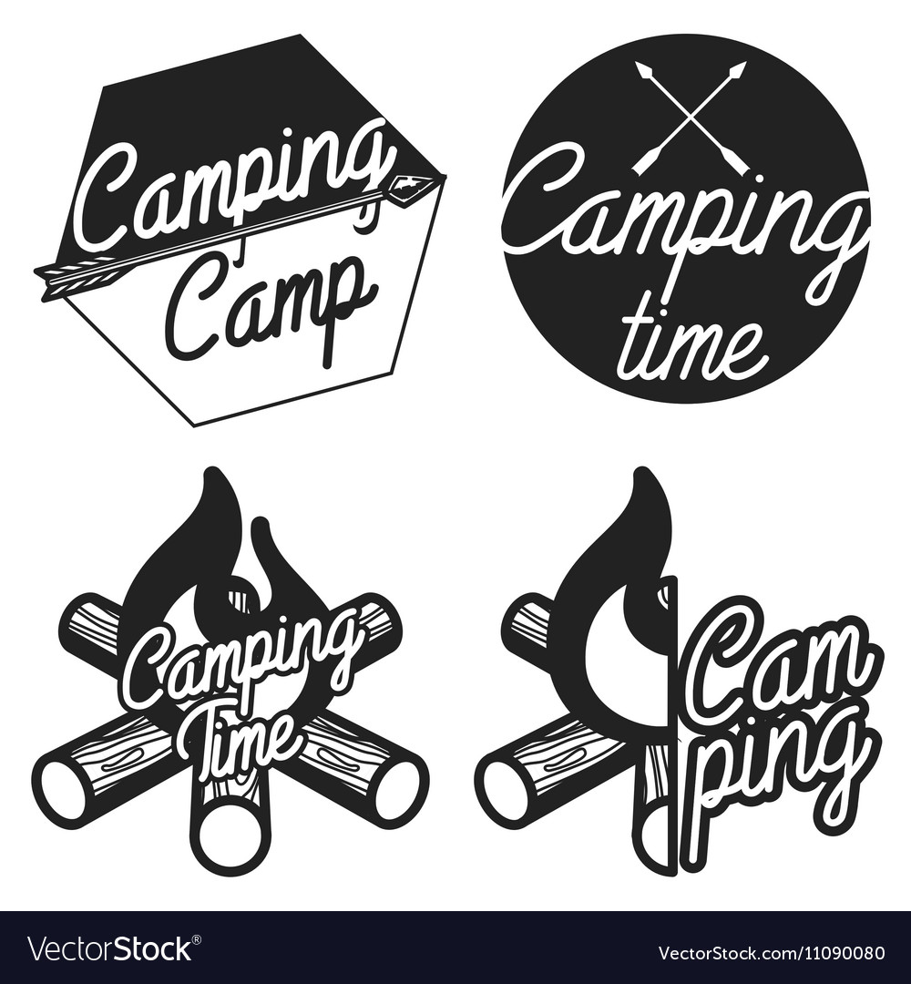 Vintage Camping emblems.