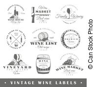 Set of wine labels . Set of wine label templates clip art.