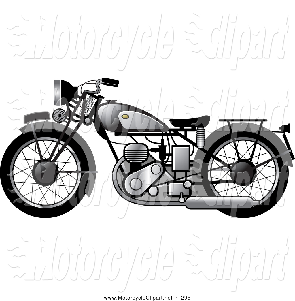 Vintage Motorcycle Clipart.