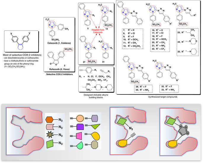 In situ click chemistry generation of cyclooxygenase.