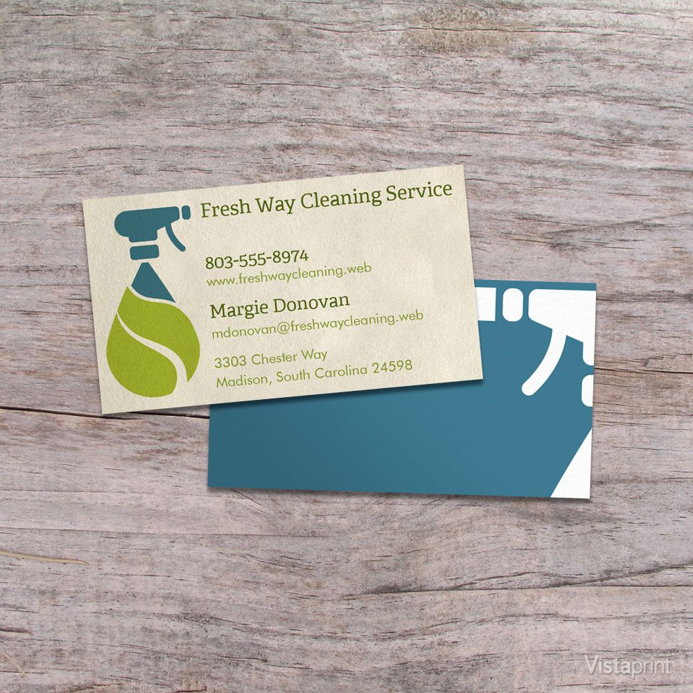 Light Brown Cleaner Business Cards.