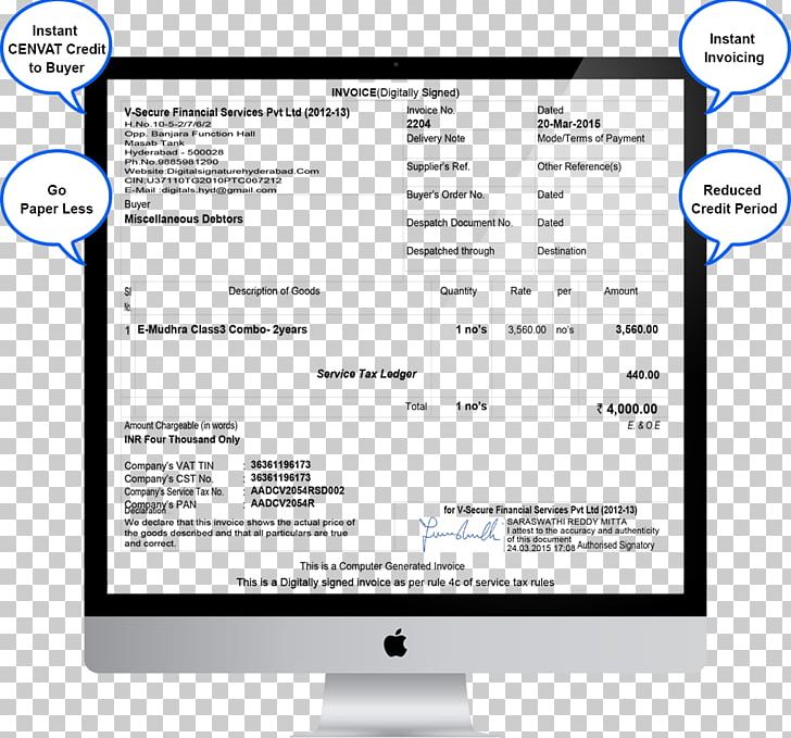 Invoice Digital Signature Tax Receipt Accounting PNG.