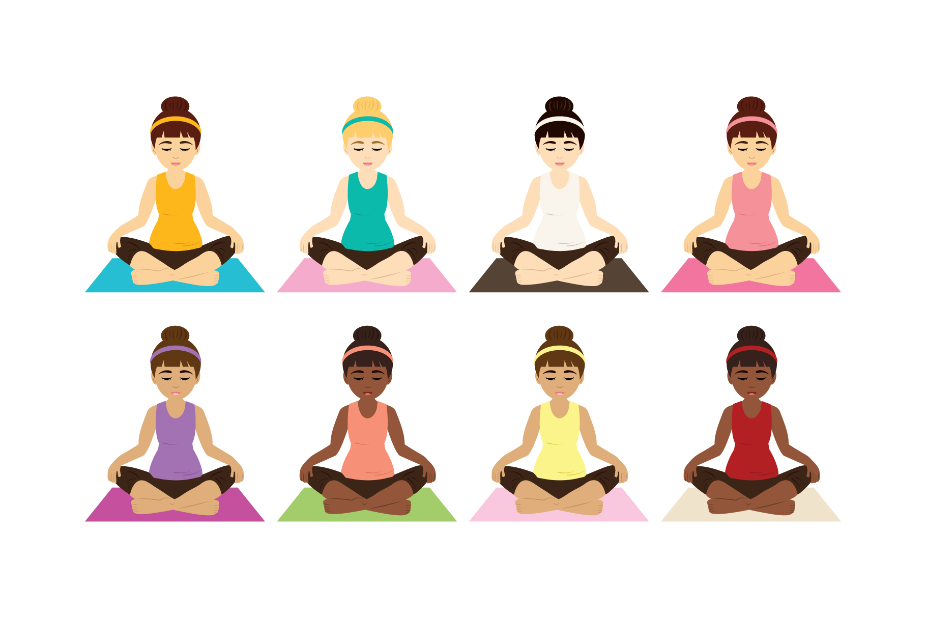 Yoga Girls Clip Art.