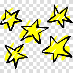 Various V, yellow stars illustration transparent background.