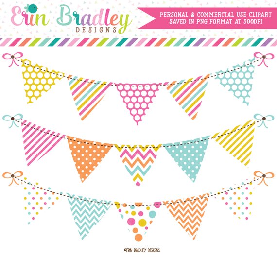 Bunting Clipart Graphics Digital Banner Flags Clip Art in.