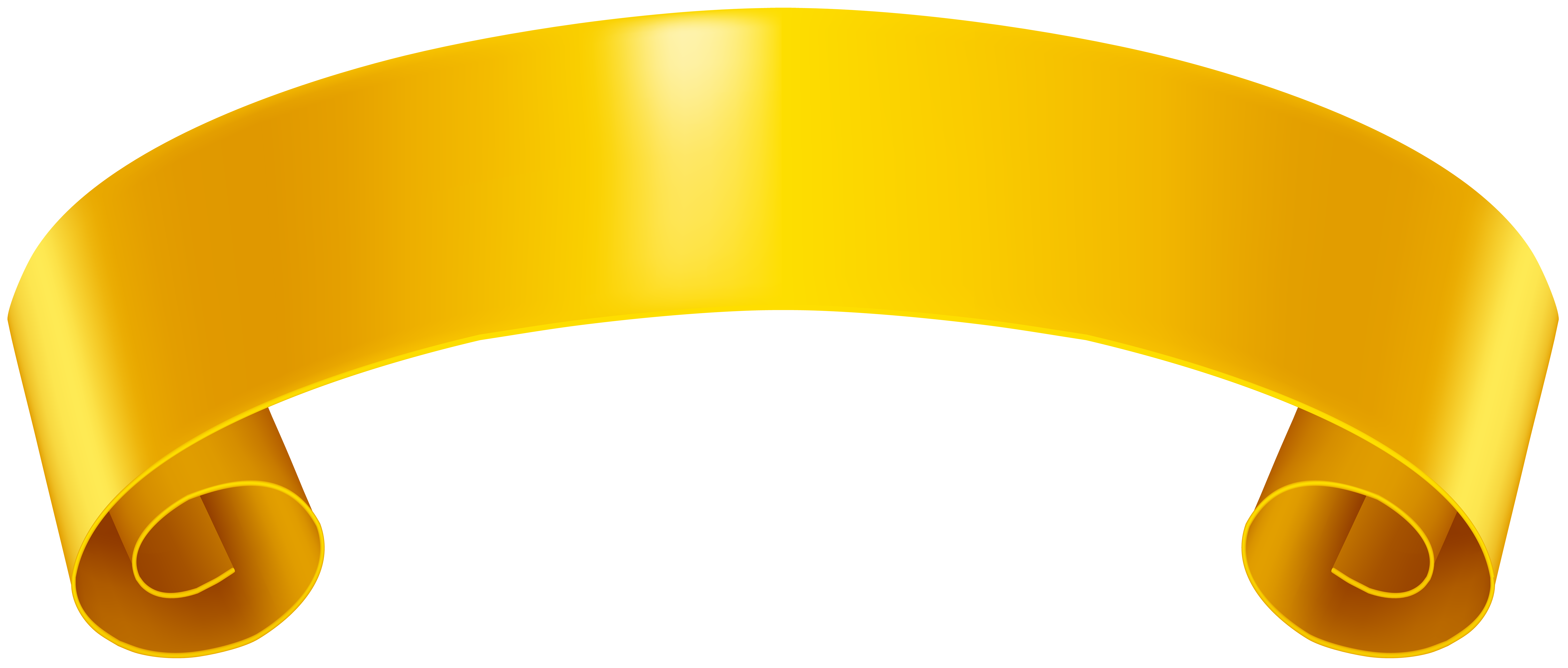 Yellow Banner Clip Art PNG Image.