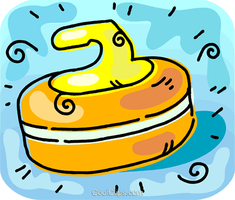 curling rock Royalty Free Vector Clip Art illustration.